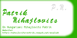 patrik mihajlovits business card